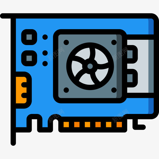 显卡pc组件5线性颜色图标svg_新图网 https://ixintu.com pc组件5 显卡 线性颜色