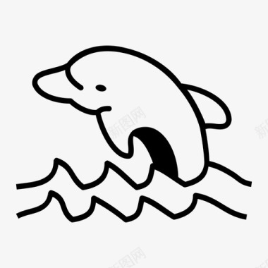 海豚鱼跳跃图标图标