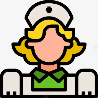 护士医疗保健10线性颜色图标图标