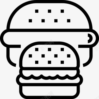 汉堡烧烤和烧烤派对直系图标图标