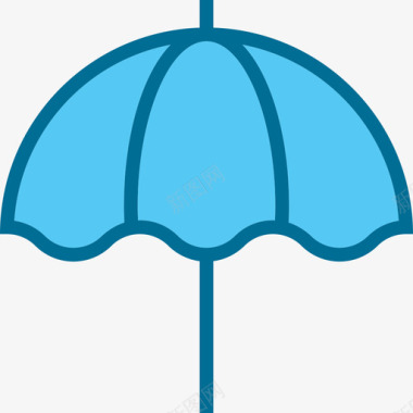 太阳伞酒店和旅游4蓝色图标图标