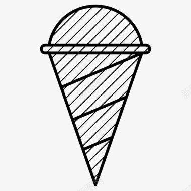 冰淇淋角蛋卷食物图标图标
