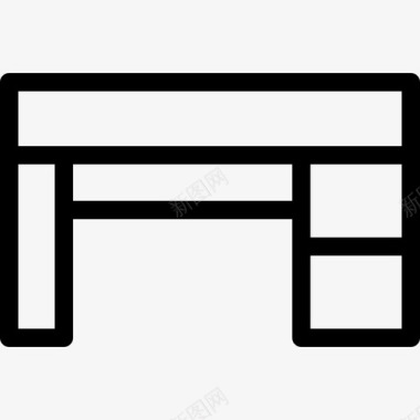 办公桌77号办公室直线型图标图标