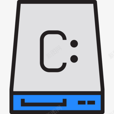 本地磁盘计算机硬件线性颜色图标图标