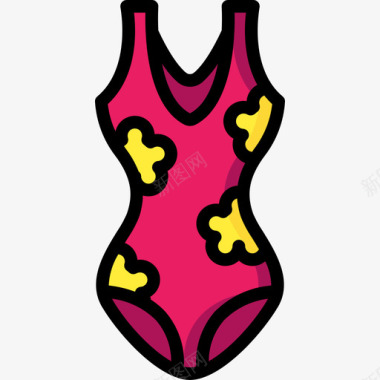 泳装夏装2线性颜色图标图标