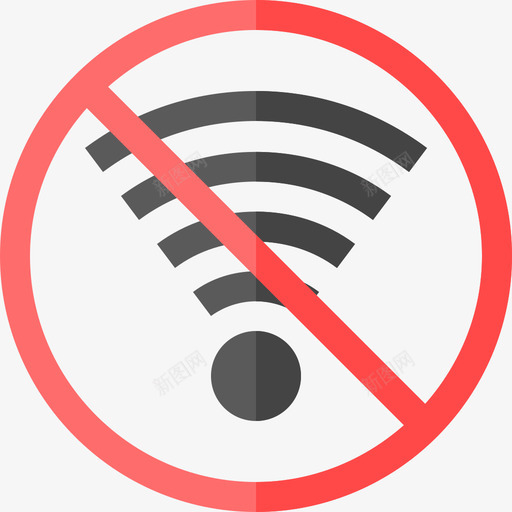 没有Wifi公共标志平坦图标svg_新图网 https://ixintu.com 公共标志 平坦 没有Wifi