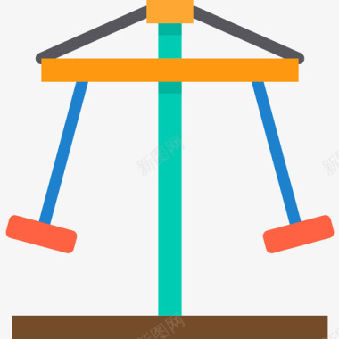 秋千游乐场8平坦图标图标