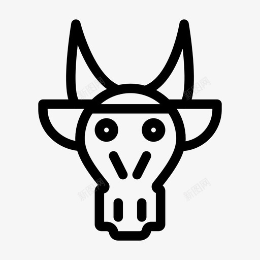 公牛装饰品动物图标svg_新图网 https://ixintu.com 公牛 动物 印度 头骨 装饰品