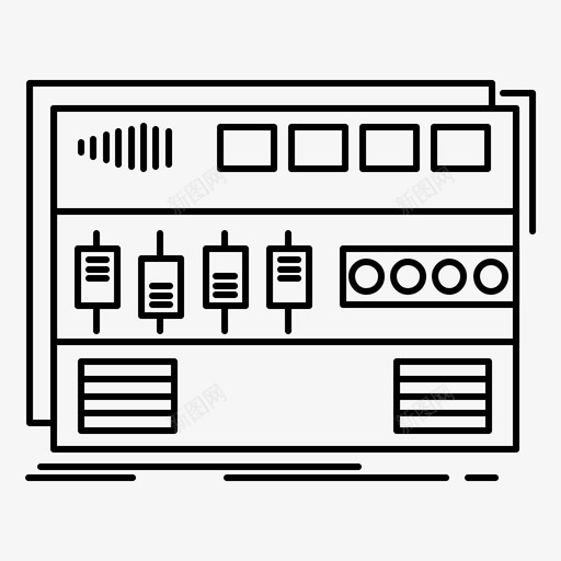 音频控制器母盘模块图标svg_新图网 https://ixintu.com 声音 声音设计和声音制作 机架安装 模块 母盘 音频控制器