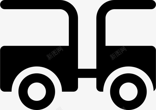 拖车卡车满载旅程图标图标