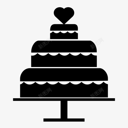 婚礼蛋糕甜点心形图标svg_新图网 https://ixintu.com 婚礼套装 婚礼蛋糕 心形 甜点