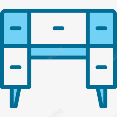 书桌家具和家居装饰4蓝色图标图标