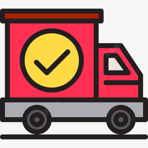 送货车购物和电子商务2线性颜色图标svg_新图网 https://ixintu.com 线性颜色 购物和电子商务2 送货车