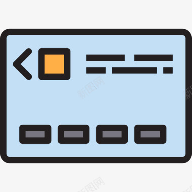 借记卡购物和电子商务2线性颜色图标图标