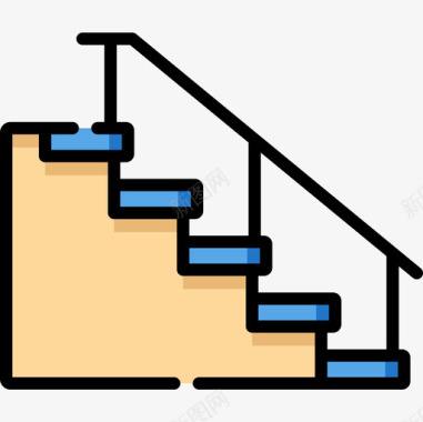 楼梯建筑20线性颜色图标图标
