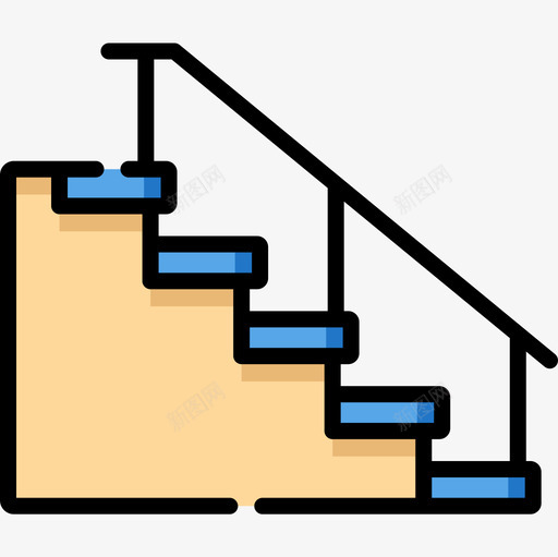 楼梯建筑20线性颜色图标svg_新图网 https://ixintu.com 建筑20 楼梯 线性颜色