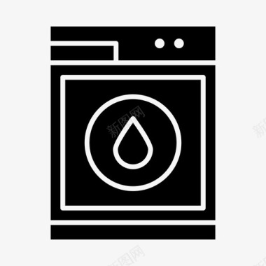洗衣房洗衣机家用电器和厨房图标图标