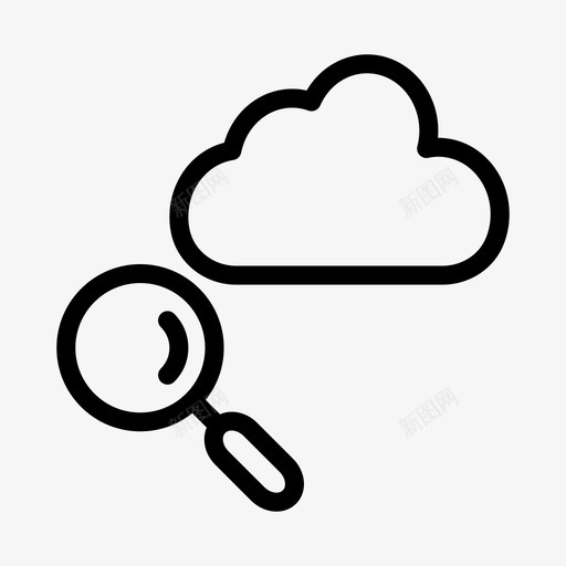 搜索云数据库图标svg_新图网 https://ixintu.com 云 存储 搜索 数据库 服务器 网络托管线图标