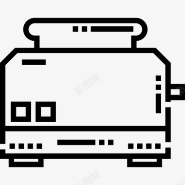 烤面包机厨房工具13线性图标图标