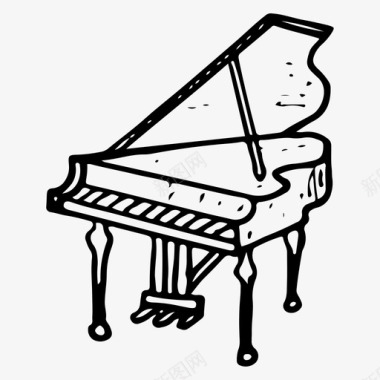钢琴音乐素描图标图标