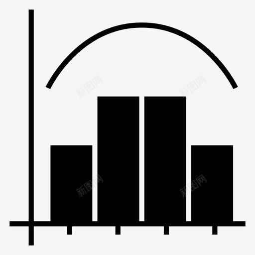 正态分布条形图曲线图标svg_新图网 https://ixintu.com 数据分析黑暗 曲线 条形图 正态分布 统计 高斯分布
