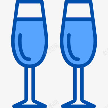 酒杯食品和饮料8蓝色图标图标