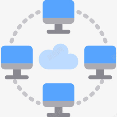 云网络数据和网络2扁平图标图标