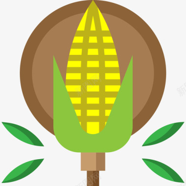 玉米农业41平坦图标图标