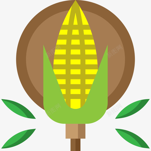 玉米农业41平坦图标svg_新图网 https://ixintu.com 农业41 平坦 玉米