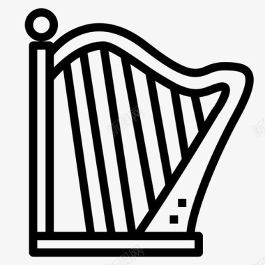 竖琴音乐管弦乐队图标图标
