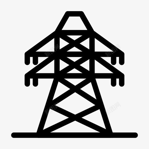 电力铁塔能源图标svg_新图网 https://ixintu.com 电力 电力工业 能源 输电 输电铁塔 铁塔