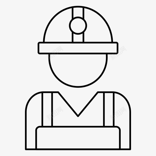 工人雇员工程师图标svg_新图网 https://ixintu.com 在建细线图标 工人 工程师 男 雇员