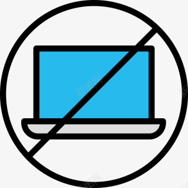 笔记本电脑tech12线性颜色图标图标