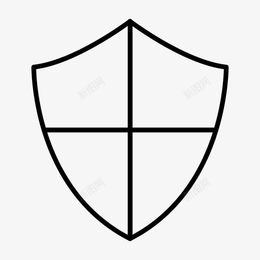 屏蔽防御保护图标svg_新图网 https://ixintu.com 保护 安全 屏蔽 网络托管细线图标 防御