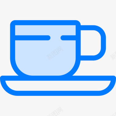 咖啡杯饮料8杯蓝色图标图标