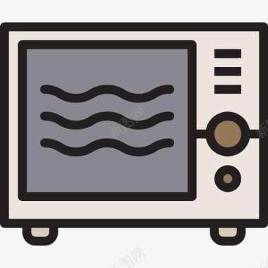 微波炉家具和家用14线性颜色图标图标