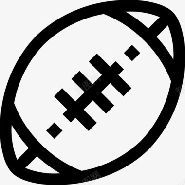 橄榄球运动和游戏直线型图标图标