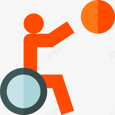 轮椅篮球残疾人辅助平板图标图标
