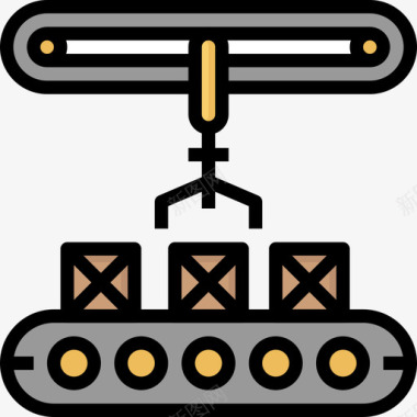 输送带重工业和电力工业3线性颜色图标图标