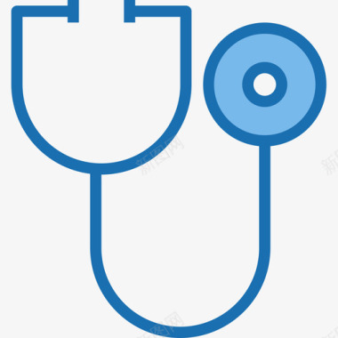 听诊器医疗保健10蓝色图标图标