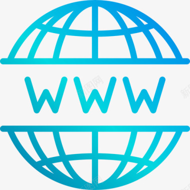Www网站和电子邮件2线性梯度图标图标