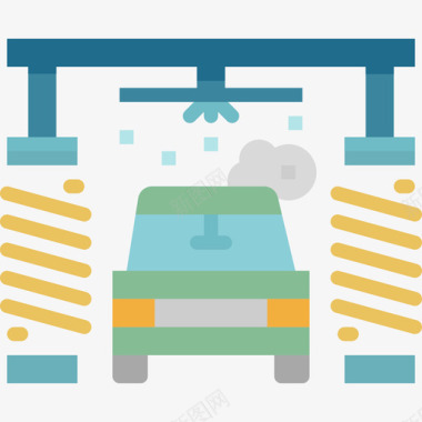 洗车汽车和谐平板图标图标