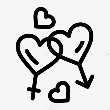 心形符号爱情男人图标图标