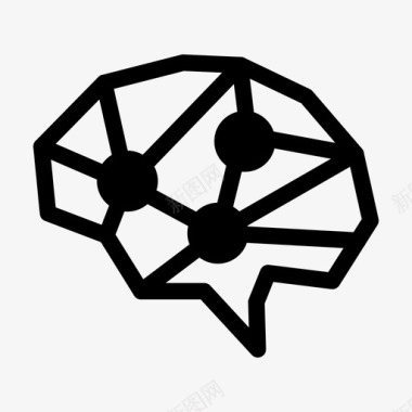 人工智能大脑芯片图标图标