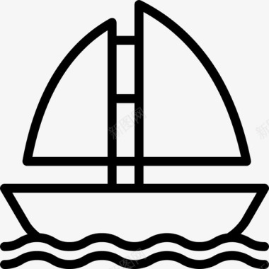帆船运输97直线图标图标