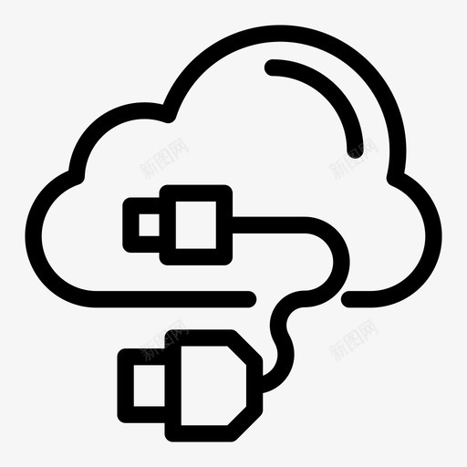 usb云数据线图标svg_新图网 https://ixintu.com usb 云 云计算线路 存储 数据线 服务器