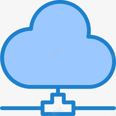 云数据和网络5蓝色图标图标