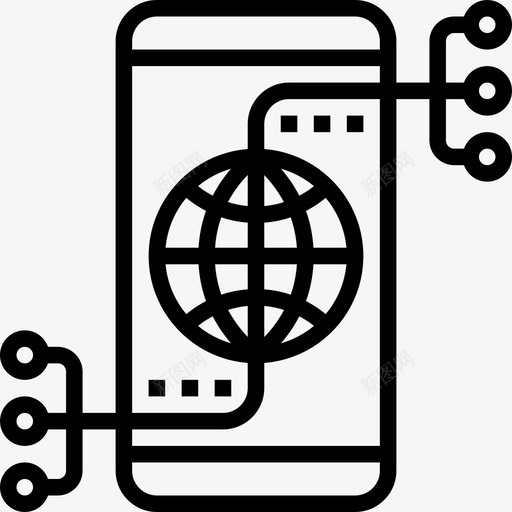 连接云技术5线性图标svg_新图网 https://ixintu.com 云技术5 线性 连接