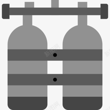 氧气罐潜水10扁平图标图标