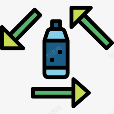 回收能量21线性颜色图标图标